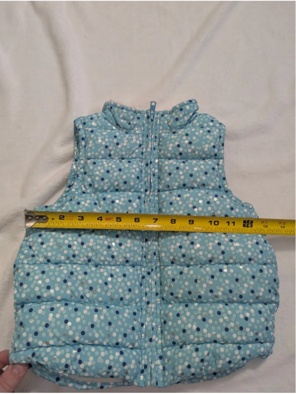 Gymboree Polka Dot Puffer Vest Blue White Size XS